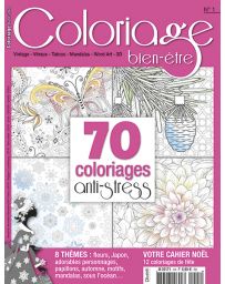 Coloriage bien-être n°1 - 70 coloriages anti-stress - Format voyage