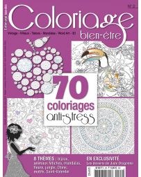 Coloriage bien-être n°2 - 70 coloriages anti-stress - Format voyage