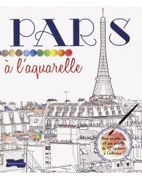 Paris à l'aquarelle - Croquis à peindre, une palette de couleurs et 1 pinceau