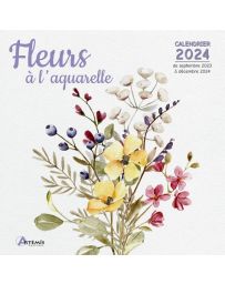 Fleurs à l'aquarelle - Calendrier de septembre 2023 à décembre 2024