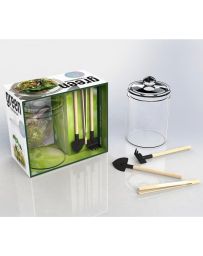 Coffret Terrarium DIY - Avec 1 terrarium en verre + 3 outils + 1 guide explicatif