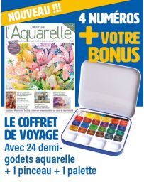 L'Art de l'Aquarelle pendant 1 AN + le coffret de voyage