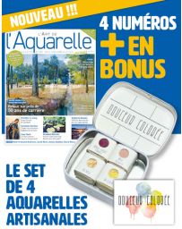 L'Art de l'Aquarelle pendant 1 AN + le set d'aquarelles artisanales Douceur Colorée