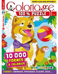 Coloriage 100% Puzzle 4 -  Thèmes animaux, paysages, fleurs, jeux…