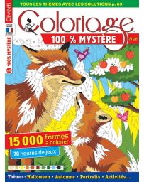 Coloriage 100% Mystère 26 - Thèmes : Halloween, Automne, Portraits, Activités…