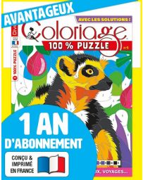 Abonnement 1 AN à Coloriage 100% PUZZLE