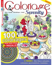Coloriage Serenity 3 - Thèmes été, fleurs estivales, colorama, gourmandises, mandalas