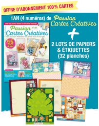 Abonnement 1AN à Passion Cartes Créatives + EN CADEAU 32 planches de papiers créatifs