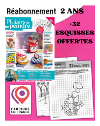 Réabonnement Plaisirs de Peindre (8 numéros) + 32 esquisses à peindre OFFERTES