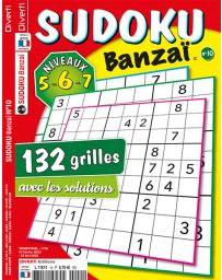 Sudoku Banzaï n°10 - Niveaux 5-6-7 - 132 grilles