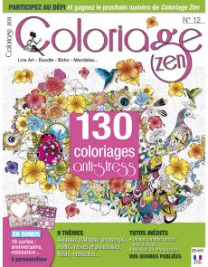 Coloriage Zen n°12 - Line Art, Doodle, Boho, Mandalas, cartes d'anniversaire à colorier