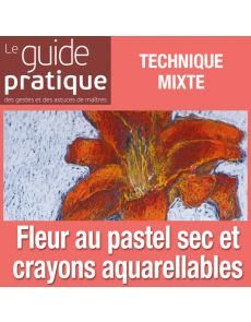 Fleur en vase, pastel sec et crayons aquarellables - Guide Pratique Numérique