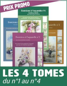 Exercices à l'aquarelle - 4 tomes - Marie-Charlotte Chauffeté