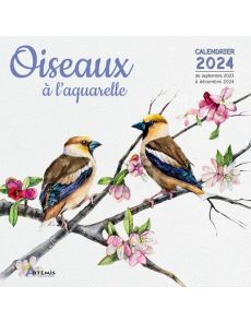 Oiseaux à l'aquarelle - Calendrier de septembre 2023 à décembre 2024