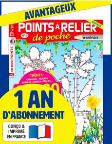 Abonnement 1 AN à Points à Relier de Poche Abonnement 1 AN à Points à Relier de Poche
