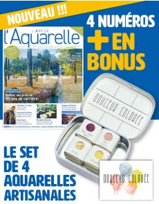 L'Art de l'Aquarelle pendant 1 AN + le set d'aquarelles artisanales Douceur Colorée