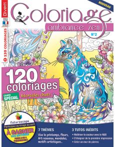 Coloriage ambiance Zen 2 - Cahier spécial Adorables chats