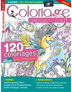 Coloriage ambiance Zen n°1 - Cahier spécial Animaux fantastiques