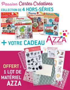 CARTES DE VOEUX collection de 4 hors-séries + EN CADEAU 1 lot de matériel AZZA