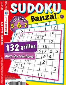 Sudoku Banzaï n°7 - Niveaux 5-6-7 - Solutions incluses