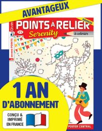 Offre d'abonnement 1 AN à la revue Points à Relier Serenity