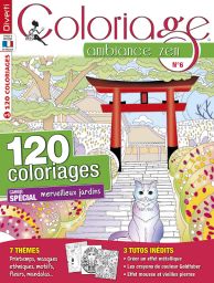 Coloriage Ambiance Zen 06 - 120 coloriages - Printemps, masques ethniques, motifs, fleurs, mandalas - Diverti Editions