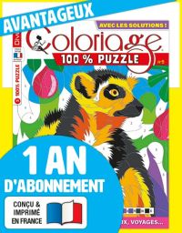 Abonnement 1 AN à Coloriage 100% PUZZLE RJ5-2A1
