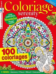 Coloriage Serenity 08 - 100 coloriages + votre cahier spécial Mandalas - Automne, Fleurs, Minuit, Colorama - Diverti Editions
