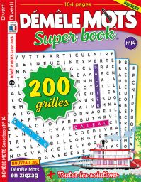 Une revue de 164 pages pour jouer à démêler les grilles de mots : avec 200 grilles et des énigmes à résoudre