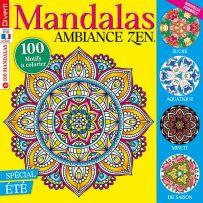 Opération zénitude avec le nouveau numéro de Mandalas Ambiance Zen 18 et ses 100 motifs à colorier