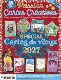 A vous le hors-série Passion Cartes Créatives – Spécial cartes de vœux 2027 : 50 modèles inédits, techniques créatives et 48 pages de papiers et étiquettes en cadeau. Achat magazine sur Divertistore.com