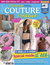 Comment réaliser vos propres créations de shorts, sacs de voyage, kimono, trousse de toilette, coussin ? Il suffit de suivre les tutos pas à pas du hors série 18 de Passion Couture Créative - Achat magazine sur Divertistore