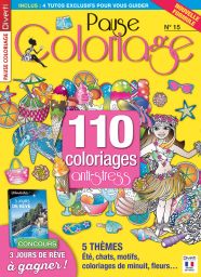 Pause Coloriage 15 - Thèmes : été, chats, motifs, fleurs...