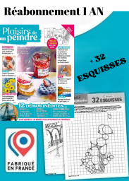 Profitez de l'aubaine : vous recevrez chez vous 32 esquisses prêtes à peindre + les 4 prochains numéros du magazine Plaisirs de Peindre