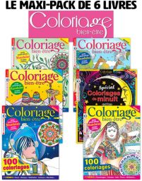 Pack de 6 livres de Coloriages Bien-être