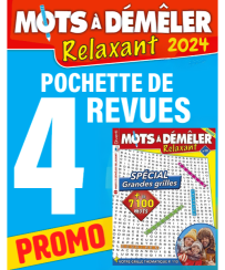 Pochette 2024 Mots à Démêler Relaxant : 4 numéros de mots mêlés relaxants pour se détendre, enrichir vocabulaire et stimuler l’esprit. - Achat magazine sur Divertistore.com