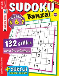 Découvrez les 132 grilles de Sudoku Banzai 15 en niveau 5-6-7 - magazine en vente sur Divertistore