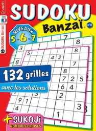 Sudoku Banzaï 16 - Avec 132 grilles niveaux 5, 6 et 7 - Magazine de Diverti Editions