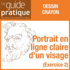 Exercice 2 : un portrait en ligne claire d'un visage, crayons - Guide Pratique Numérique