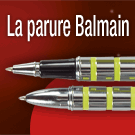 Parure BALMAIN de 2 stylos chromés rechargeables dans un étui design et coloré