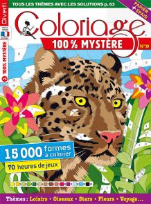 Associez un numéro à une couleur et découvrez petit à petit le dessin qui se cache dans les pages de ce nouveau numéro de Coloriage 100% mystère #19 de Diverti Editions - Achat magazine sur Divertistore