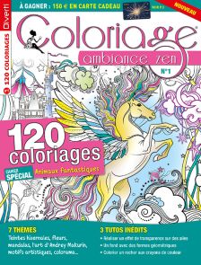 Coloriage ambiance Zen n°1 - Cahier spécial Animaux fantastiques