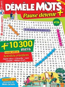 Démêle Mots Pause Détente 24 - Avec un cahier spécial "Activités créatives" - Achat sur Divertistore