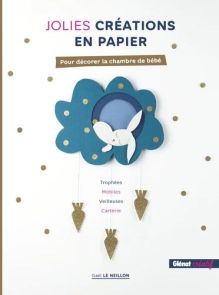 Couverture du livre montrant un nuage bleu décoré d'un lapin blanc et de carottes dorées suspendues sur fond blanc. Achat sur Divertistore.com.
