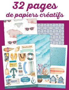 32 saynètes imprimées - Thème bord de mer, saison estivale, rétro, fonds texturés…