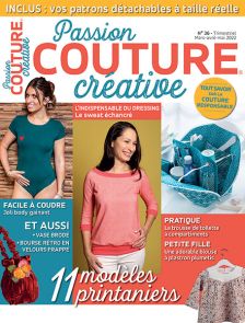 Magazine Passion Couture Créative n°36 et les patrons détachables