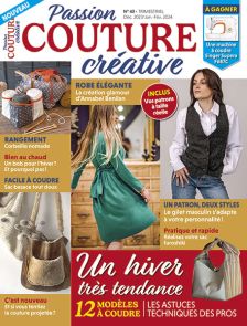 Passion Couture Créative n°43 sac furoshiki, petite robe noire, blouse Capella, coussin matelassé, doudou patrons à taille réelle