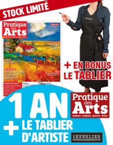 1 AN d'abonnement à Pratique des Arts + le tablier d'artiste SENNELIER