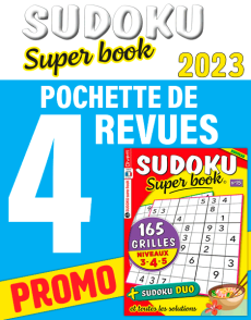 Collection 2023 Sudoku Super Book - 4 revues niveaux 3-4-5