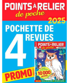 Collection 2025 Points à Relier de Poche : 4 numéros de jeux visuels à emporter partout pour relier, découvrir des dessins et se détendre.
